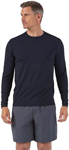 IBKUL erkek Atletik Giyim Güneş Koruyucu UPF 50 + Icefil Soğutma Teknolojisi Uzun Kollu Crewneck T-Shirt-93199