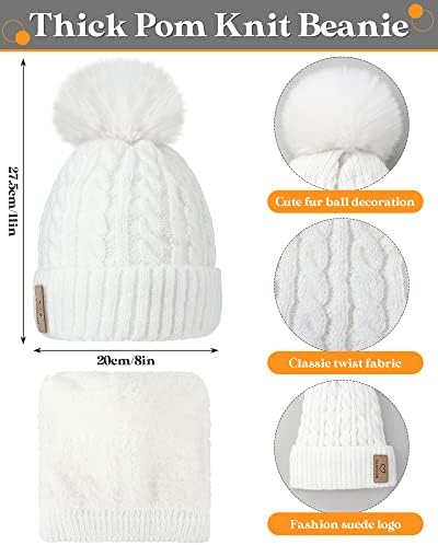 6 Adet Kadınlar Kış Bere Şapka Eşarp Dokunmatik Eldiven Seti Örme Polar ponpon bere Şapka Boyun Isıtıcı Dokunmatik