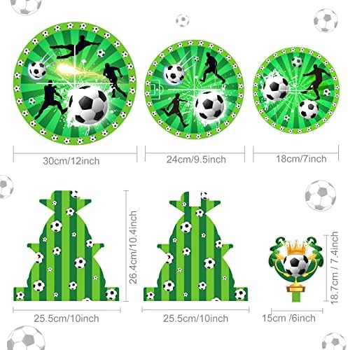 CC EV Futbol Cupcake Standı 3 Katmanlı Futbol Parti Malzemeleri Kek Standı Çocuklar için Doğum Günü Partisi Süslemeleri