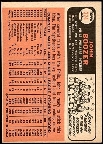 1966 Topps 324 John Boozer Philadelphia Phillies (Beyzbol Kartı) ADİL Phillies