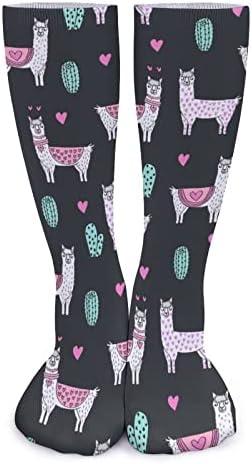WEEDKEYCAT Sevgililer Llama Alpaka Kalın Çorap Yenilik Komik Baskı Grafik Rahat Sıcak Orta Tüp Çorap Kış için