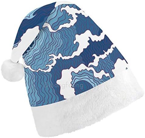 Noel Noel Baba Şapkası, Yetişkinler için Okyanus Dalgası Noel Tatil Şapkası, Yeni Yıl Şenlikli Kostüm Tatil Partisi