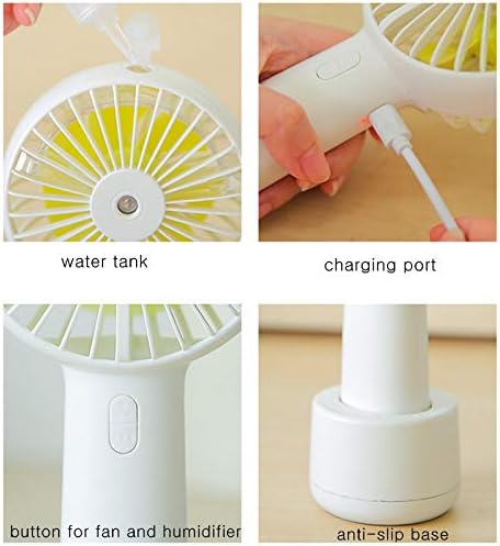 Jhtadva Açık Evde İki Taşınabilir Su Püskürtme Fanı, Elektrikli USB Şarj Edilebilir El Mini Fan Soğutma Açık Klima
