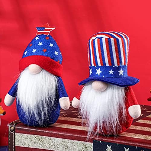 Cabilock 2 pcs Yurtsever Gnome Peluş Amerikan Başkanı Seçim Dekorasyon Gazileri Günü Hediye El Yapımı Ev Süsler için