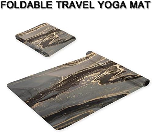 Altın Siyah Mermer Yoga Mat Katlanır Seyahat Fitness ve egzersiz matı Her Türlü Yoga, Pilates ve Zemin Antrenmanı