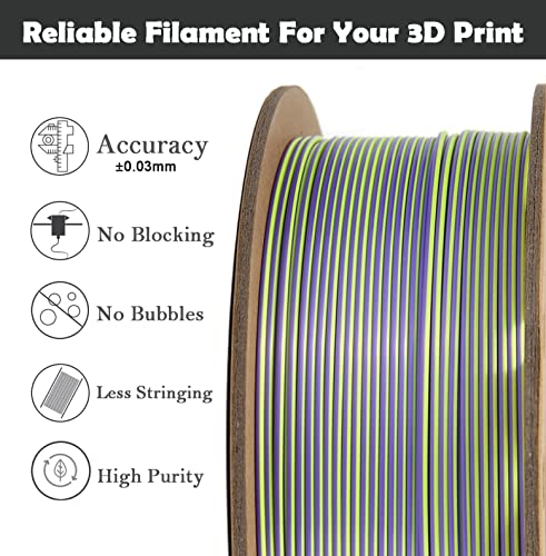 PLA 3D Filament, DB PLA Filament 1.75 mm Doğruluk + / -0.03 mm Çoğu FDM Yazıcıya Uyar, 2 renk 1 Çift Renkli Ko-ekstrüzyon