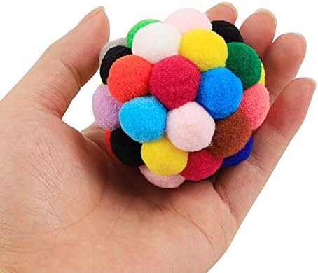 COMEONE Çan Oyuncak Top (3 paket) - Kediler için renkli Peluş Toplar Dahili çan, interaktif kovalayan çiğneme oyuncakları