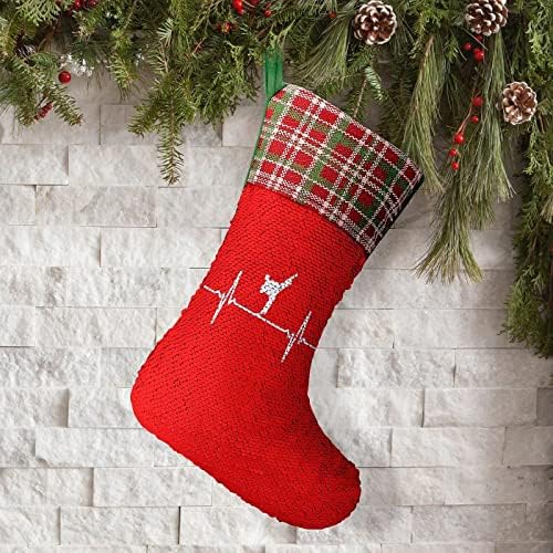 Karate Kalp Atışı Pullu Noel Tatili Çorap Geri Dönüşümlü Renk Değiştiren Büyülü Stok Noel Ağacı Şömine Asılı Çorap