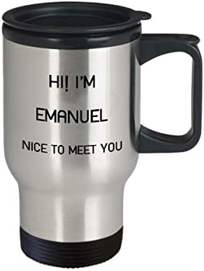 Ben Emanuel seyahat kupa Benzersiz Adı Tumbler hediye Erkekler Kadınlar için 14oz Paslanmaz Çelik