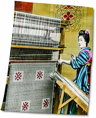 3dRose Vintage Japon Kadın Dokuma güzel bir Halı El Renkli Havlu (twl-246812-3)
