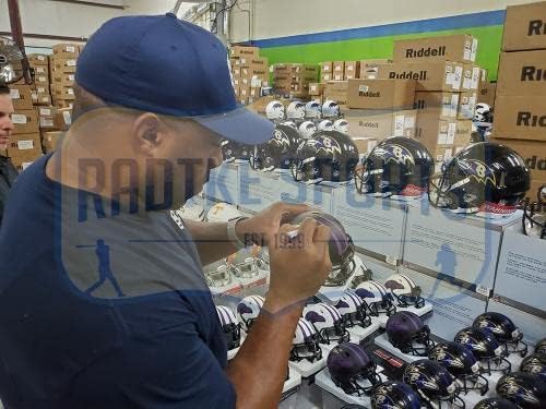 Jamal Lewis Baltimore Ravens Speed NFL Mini Kaskını İmzaladı-İmzalı NFL Mini Kaskları