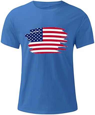 lcepcy erkek Amerikan Bayrağı Gömlek Casual Ekip Boyun Kısa Kollu T Shirt Dördüncü Temmuz Egzersiz Atletik Tshirt
