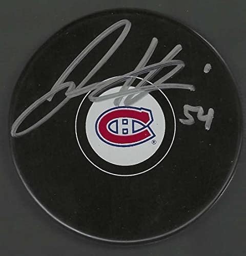 Jordan Harris, Montreal Canadiens Diskini İmzaladı - İmzalı NHL Diskleri