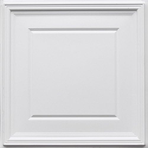 224-Beyaz Mat 2' x 2 ' PVC Dekoratif Tavan Karosu Tutkalı / Izgara