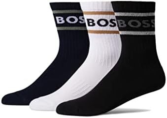BOSS Erkek 3'lü Bold Logo Katı Pamuklu Çorap