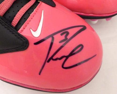 Russell Wilson İmzalı Pembe Nike Krampon Ayakkabı Seattle Seahawks RW Holo Stok 130718-İmzalı NFL Krampon