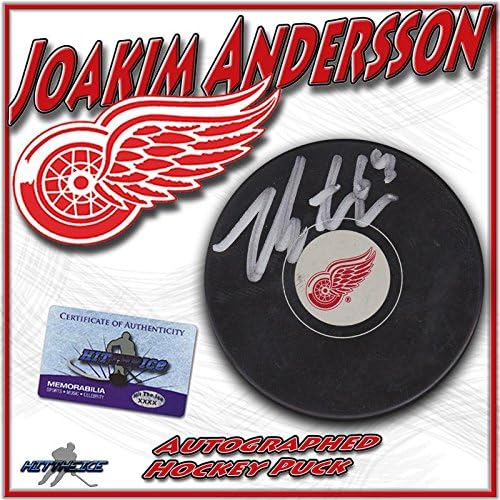 JOAKİM ANDERSSON, DETROİT RED WİNGS Diskini COA YENİ 2 ile İmzaladı - İmzalı NHL Diskleri