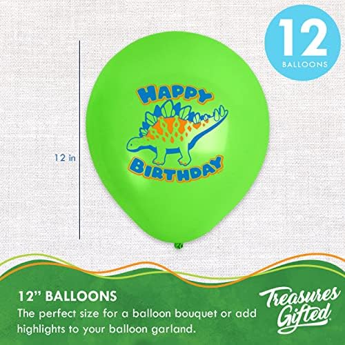 Hazineler Yetenekli Dinozor Balonları-12 Paket - 12 Dinozor Helyum Balonları - Dinozor Parti Malzemeleri - Doğum Günü