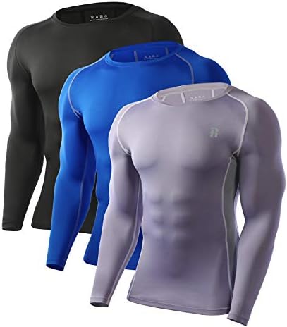 Runhit Sıkıştırma Gömlek Erkekler için Uzun Kollu Serin Kuru Atletik Egzersiz Tee Gömlek Balıkçılık Güneş Gömlek Spor
