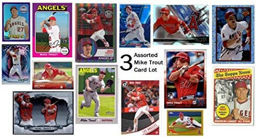 Mike Trout (3) Anaheim'in Los Angeles Melekleri'nden Çeşitli Beyzbol Ticaret Kartı Lot Paketi