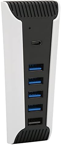 PS5 için 753 5 Portlu USB Hub, USB C Portlu Yüksek Hızlı Genişletme Adaptörü, 4 USB, 1 USB Şarj Portu ve 1 Tip‑C Çıkış