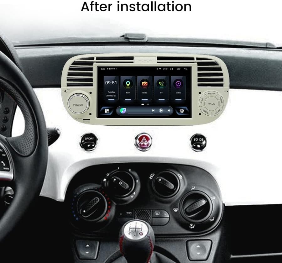 8 Çekirdekli 9 32GB Carplay Araba Stereo GPS Kafa Ünitesi Fıat 500 2007-2015 için Android 12 Bluetooth Multimedya