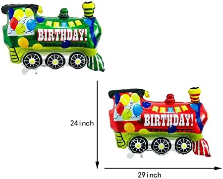 4 ADET Jumbo Tren Folyo Balonlar Renkli Tren Mylar Balonlar Araba Temalı Parti Malzemeleri Süslemeleri Bebek Duş Düğün