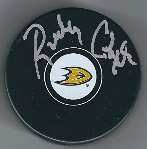 İmzalı RANDY CARLYLE Anaheim Ördekler Hokey Diski-İmzalı NHL Diskleri