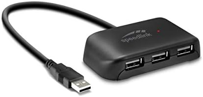 Speedlink Snappy EVO USB Hub, 4 Bağlantı Noktası - USB 2.0 - Pasif, Siyah