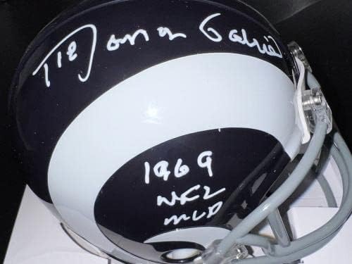 Roman Gabriel Los Angeles Rams 1969 Nfl Mvp İmzalı Gerileme Mini Kaskı-İmzalı NFL Mini Kaskları