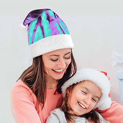 Mor ve Mavi Kravat Boya Peluş Noel Şapka Yaramaz ve Güzel Noel Baba Şapkaları Peluş Ağız ve Konfor Astar noel dekorasyonları