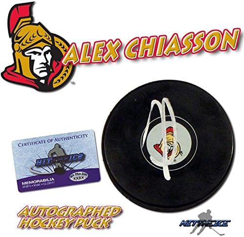 ALEX CHİASSON İmzalı OTTAWA SENATÖRLERİ Diski w / COA İmzalı NHL Diskleri