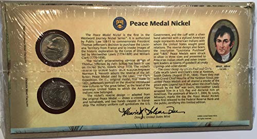 2004 P & D Barış Madalyası Nikel ABD Darphanesi İlk Gün Kapağı