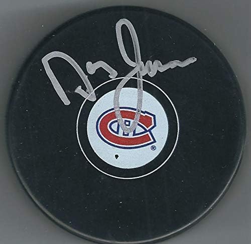 İmzalı DOUG JARVİS Montreal Canadiens Hokey Diski-İmzalı NHL Diskleri