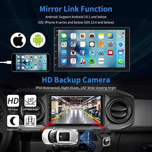 Podofo çift Din araba android müzik seti ile GPS Navigasyon, 7 inç Dokunmatik ekran Araba Stereo Radyo ile Bluetooth,