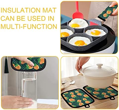 UNİCEU Trippy Sanat Mantar Potholders 2 Set Mutfak Aksesuarları ısıya Dayanıklı Potholders Kare Mat Pişirme Pişirme
