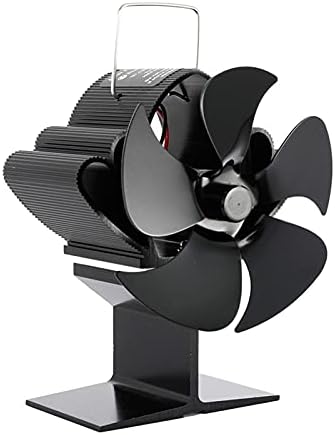 LYNLYN siyah şömine 5 ısı Powered soba Fan günlük ahşap brülör çevre dostu sessiz Fan ev verimli ısı dağılımı (renk: