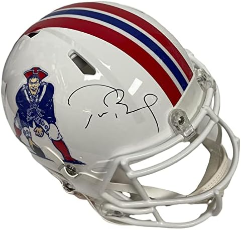Tom Brady İmzalı New England Patriots Kaskı Otantik Gerileme Hızı İmzalı NFL Kaskları