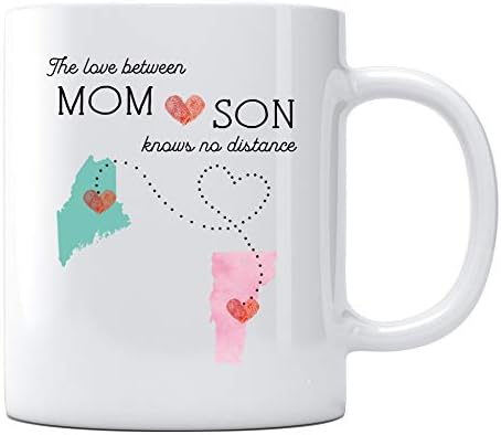 Anneler Günü Hediyesi Kahve Kupa Devlet Uzun Mesafe Maine Vermont Anne ve Oğul Arasındaki Aşk Mesafe Bilmiyor Anneler