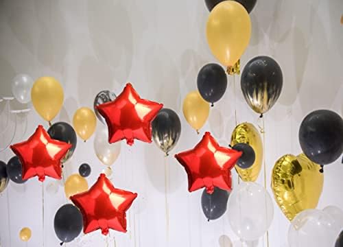 18 İnç Kırmızı Yıldız Balonlar, Alüminyum Folyo Balon Mylar Balon Doğum Günü, Düğün, Bebek Duş, Parti Dekorasyon,10