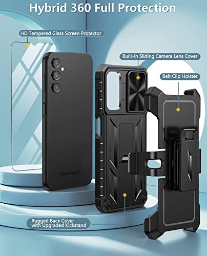 FNTCASE samsung kılıfı Galaxy A14-5G: Askeri Sınıf Damla Geçirmez Koruma Sağlam Koruyucu A14 cep telefonu Kılıfı ile