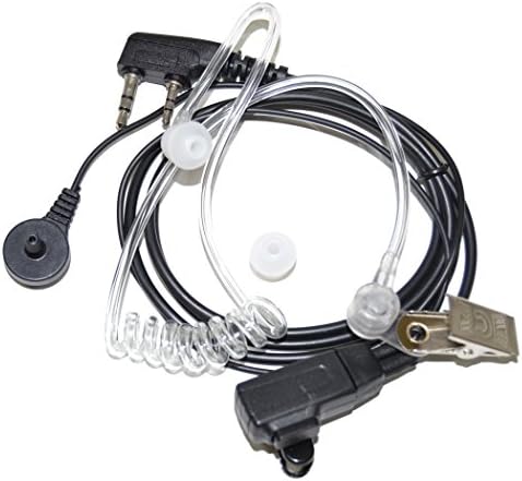 HQRP 2 Pin Akustik Tüp Kulaklık Kulaklık Mikrofon ile Uyumlu Kenwood Pro-Konuşma, Pro-Güç, Ücretsiz Konuşma, Protalk