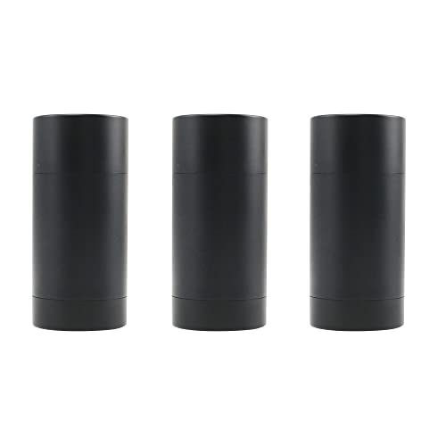 3 Pcs 75 ml Siyah Mat Deodorant Tüpler Konteynerler Yuvarlak Boş Plastik Doldurulabilir Deodorant Konteynerler İçin