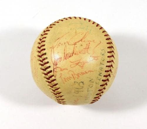 1963 Washington Senatörleri OAL Beyzbol (23 Otomobil) İmzaladı Mickey Vernon - İmzalı Beyzbol Topları