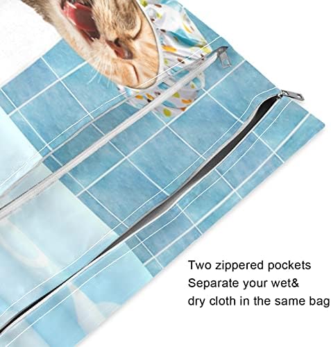 xigua Kedi Banyo Yapmak Bebek Bezi bezi için su geçirmez ıslak çanta Yıkanabilir kullanımlık ıslak kuru Çantalar Seyahat,