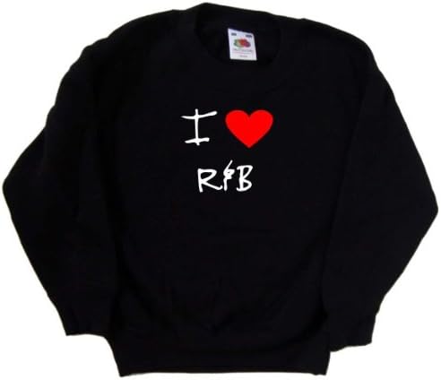 Kalbi Seviyorum R & B Siyah Çocuk Sweatshirt