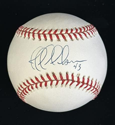 Jeff Nelson 43 NY Yankees, hologram İmzalı Beyzbol Toplarıyla Resmi 1996 Dünya Serisi Beyzbolu imzaladı