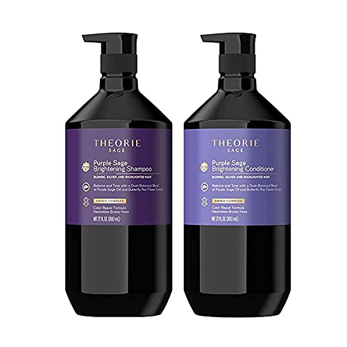 Theorie Purple Sage Luxury Bundle Şampuan ve Saç Kremi-Sarışın, Gümüş, Gri, Ağartılmış ve Renkle İşlenmiş Saçlar için