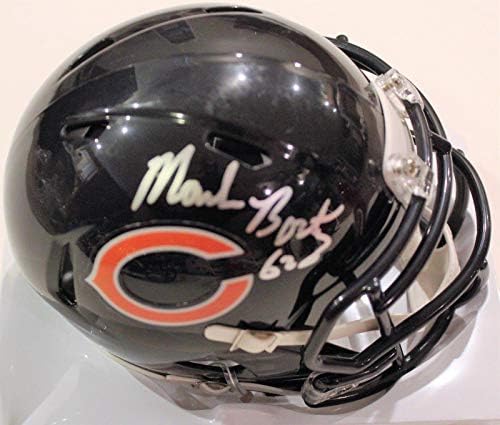 Mark Bortz İmzalı Chicago Bears Mini Futbol Kaskı w / COA Super Bowl Iowa İmzalı NFL Mini Kaskları