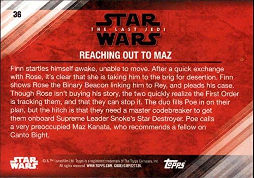 2018 Topps Yıldız Savaşları Son Jedi Serisi 2 36 uzanarak Maz Film Tahsil Ticaret Kartı
